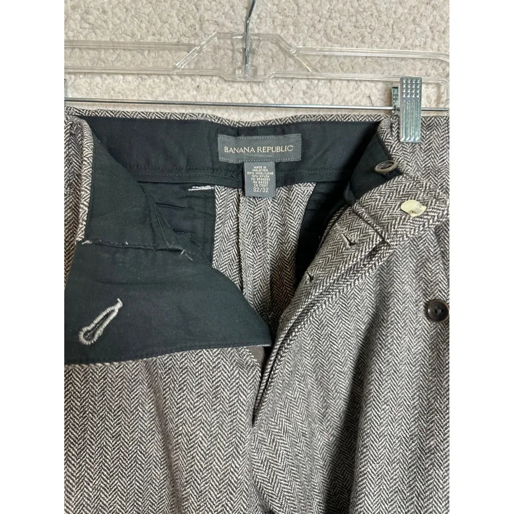 Banana‎ Republic Men's Herringbone Wool Blend Cargo Pants Size 32x32 Brown - Picture 9 of 14